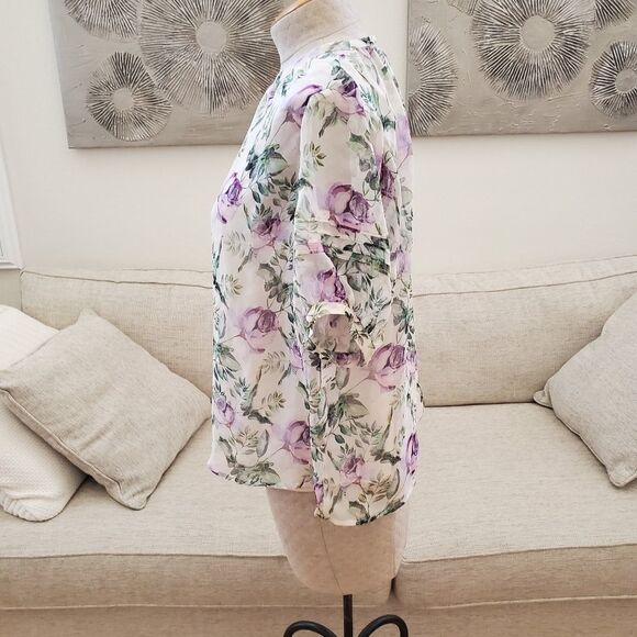 INC Floral Puff-Sleeve Blouse - Picture 6 of 13